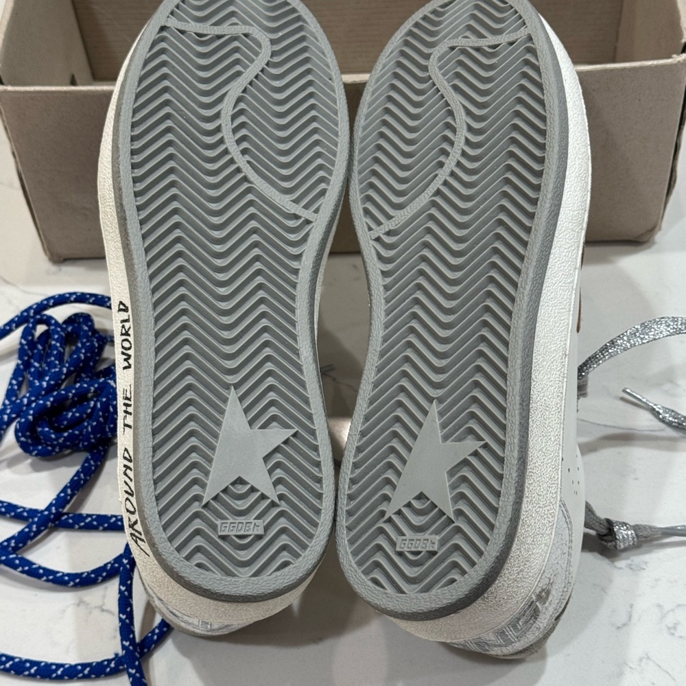 Golden Goose White and Silver Distressed Ball Star - NIB - Picture 6 of 12